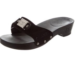 AUTH Chanel Interlocking CC Logo suede shoes Sz 6